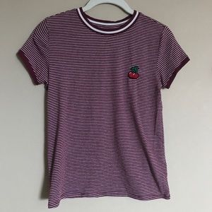Red and White Striped Tee